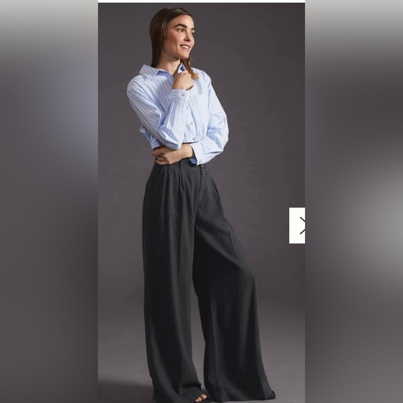 Anthropologie Pants - Anthropologie wide leg pants charcoal size 0